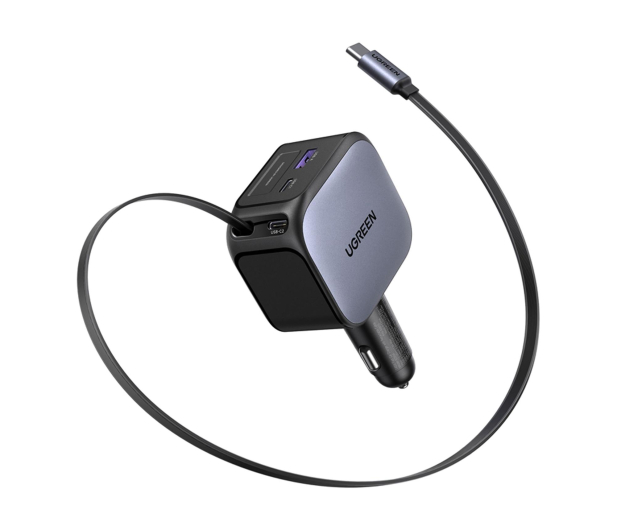 UGREEN Ładowarka samochodowa EC6042x USB-C + USB145W z kablem szara - 1417000 - zdjęcie